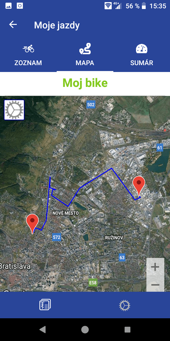 Mapa mojej jazdy