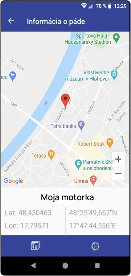 GPS lokátor na motorku - informácie o páde - záchrana života